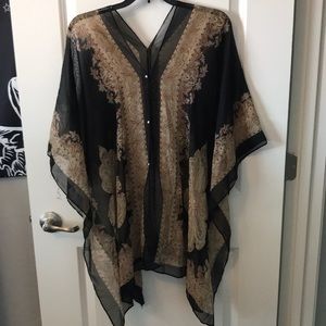 Sheer poncho top